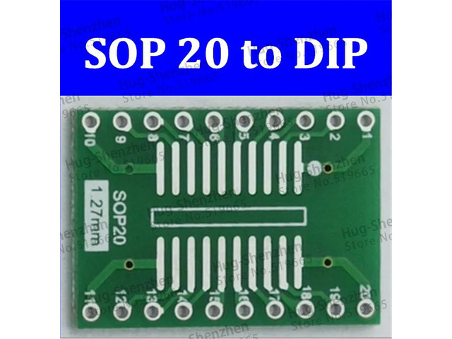 10pcs sop20 to dip20 Interposer Moudle PCB Board Adapter Plate