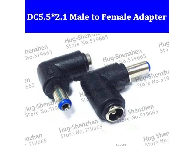 90 Degree Angled 12V DC5.5*2.1mm DC Plug Female to Male Charger Power Adapter for laptop --50pcs/lot