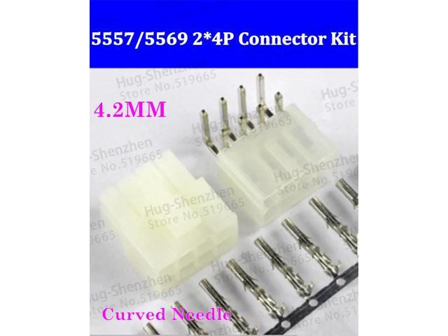 100sets 4.2mm 5557/5569 8 Pin car terminal Electrical connector kit (Housing+curved needle+Terminal) for automotive ect.