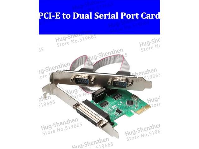 PCIE PCI-E to Dual serial port card DB9 RS232 2-Port LPT parallel port X1 serial card 2 Serial COM expansion card 2pcs/lot