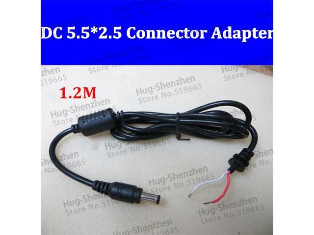 DC 5.5 x 2.5 Power Supply Plug Connector adapter With Cord / Cable For Toshiba Asus Laptop Adapter,1.2m 5Qty/lot