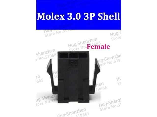 5557 Wholesale 500pcs molex 3.0 connector 43025 3P 3Pin black female plug shell with
