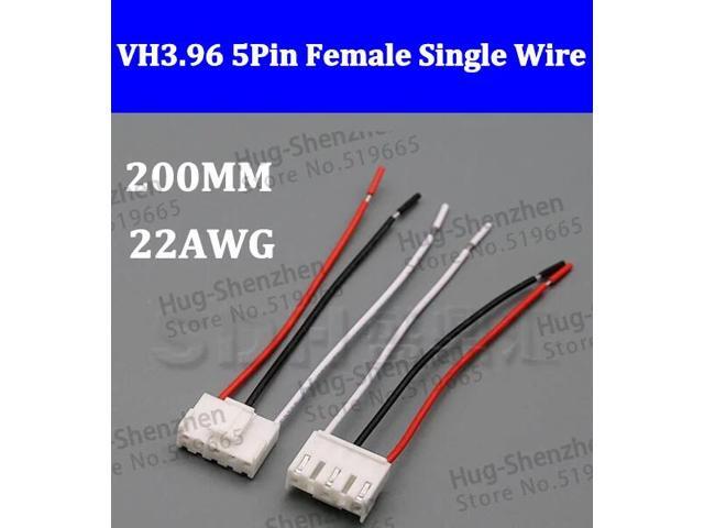 100pcs/lot VH3.96 3.96mm 5 Pin Female 5-Pin Connector 22AWG 200mm Single 22AWG Wire Cable