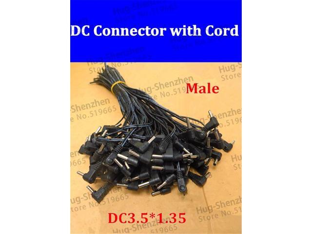 China wholesale 100pcs DC 3.5x1.35mm Angle Power plug Connector cord adapter Cable for monitoring line 30cm