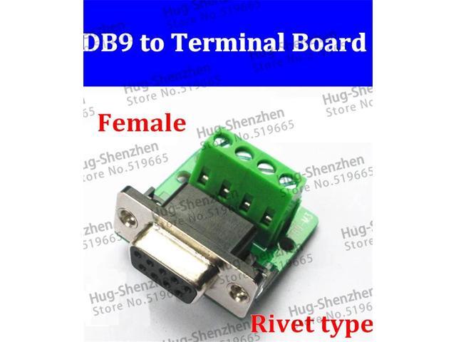 Wholesale Riveting type 30 pcs female DB9 Serial Port to terminal RS232 to RS485 Terminals breakout board pin 1/2/5/6