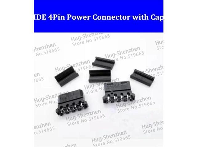 50pcs/lot Black IDE 4Pin male Power Connector With end(90 degree) Cap or 180 degree cap