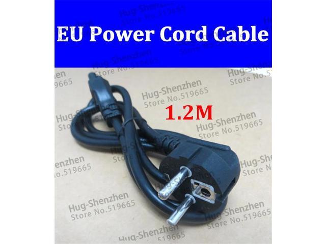 10pcs Useful 1.2M EU 3 Prong 2 Pin AC Power Cord Adapter Cable Black Extension Wall Cord Power Cable Laptop Battery Charger