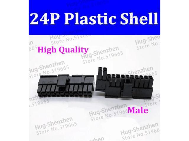 China supplier 5557 24Pin 20+4Pin power male connector plastic shell with balck color 50pcs/lot for 5559 female connector