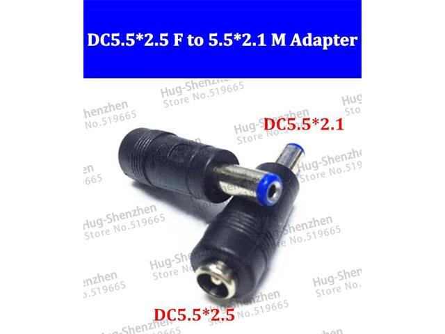 DC5.5*2.5 female to DC5.5*2.1 male notebook/laptop power connector adapter for Computer repair--200pcs/lot