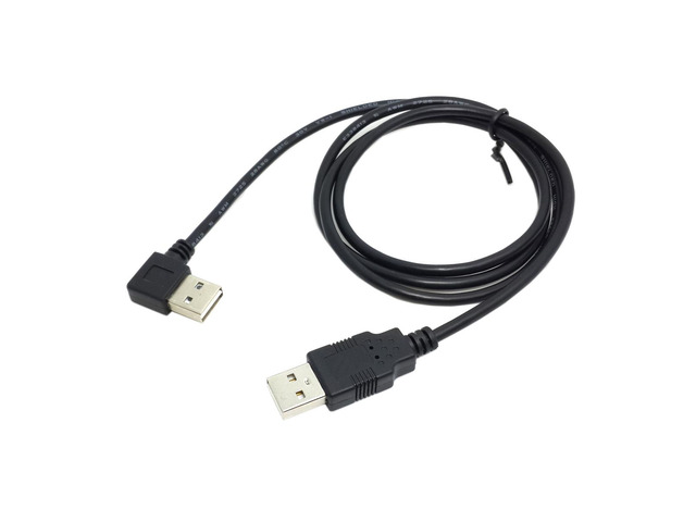 CYDZ USB 2.0 Male to Male Data Cable 100cm Reversible Design Left & Right Angled 90 Degree 1M