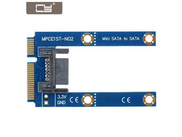 CYDZ 50mm Mini PCI-E mSATA SSD to Flat SATA 7pin Hard Disk Drive PCBA Extension Adapter