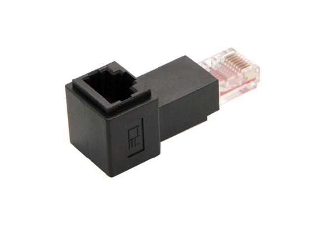 CYDZ 90 Degree Up Angled 8P8C FTP STP UTP Cat 5e Male to Female Lan Ethernet Network Extension Adapter