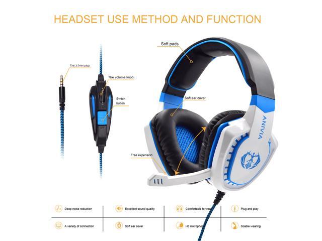 PS4 Headset Xbox One Gaming Headsets - PC Gaming Headphones with Mic,AH28 Wired Over Ear Gaming Headphone for PC Computer, MAC Laptop, Playstation...