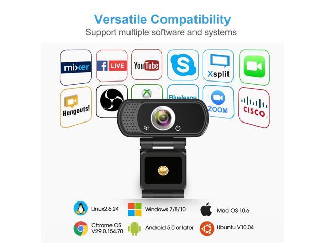 W5 HD 1080P Webcam with USB Plug- Computer Camera for Video Calling and Recording, 1080p Streaming Camera, Desktop or Laptop Webcam