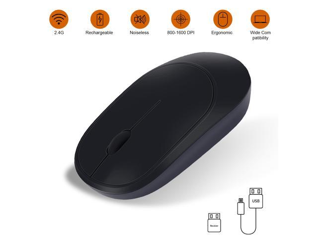 Anivia Rechargeable Wireless Mouse 2.4G Slim Silent Mouse Portable Computer Mice with USB Receiver, Portable Ultra-Thin Noiseless Mouse for...