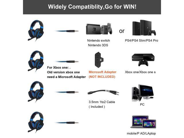 PS4 Gaming Headset,PC Gaming Headset, All-Platform Stereo Headphones Gaming Headset with Mic Compatible with PC Computers Xbox One Controller,...