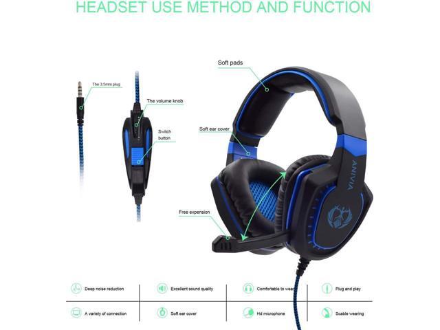 PS4 Gaming Headset,PC Gaming Headset, All-Platform Stereo Headphones Gaming Headset with Mic Compatible with PC Computers Xbox One Controller,...