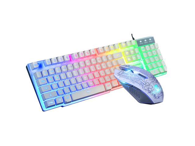 Colorlight T6 E-sport Gaming Keyboard and Mouse Mousepad Combo Mechanical Feeling Rainbow LED Backlight Emitting Character