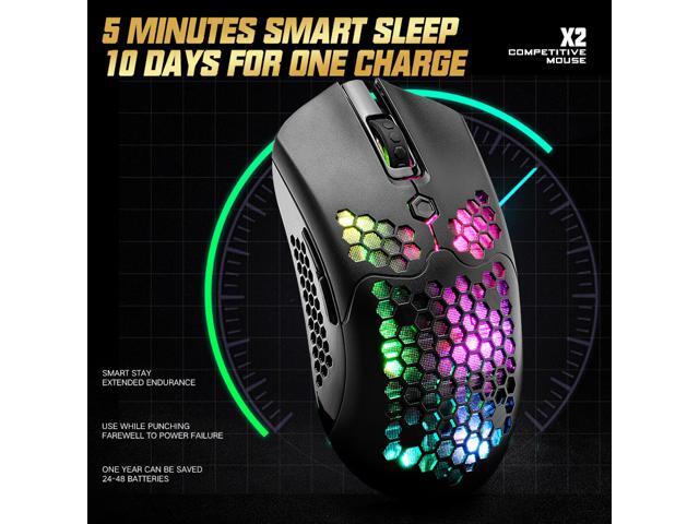 X2 E-sport Wireless Mouse RGB Dual Mode Gaming Mechanical Macro Computer Notebook Mouse With Lightweight Honeycomb Shell Ultralight