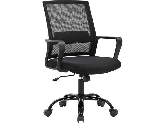 BestOffice Swivel Rolling Computer Chair Executive Lumbar Support Task Mesh Chair Adjustable Stool for Women Men (Black)