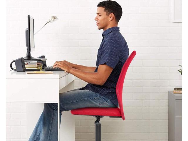 BestOffice Ergonomic Office Chair Desk Chair Mesh Computer Chair Armless Back Support Modern Executive Rolling Swivel Chair with Lumbar Support(Red)