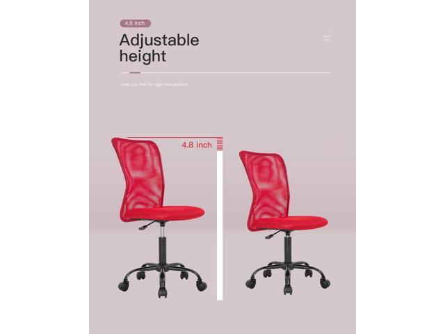BestOffice Ergonomic Office Chair Desk Chair Mesh Computer Chair Armless Back Support Modern Executive Rolling Swivel Chair with Lumbar Support(Red)