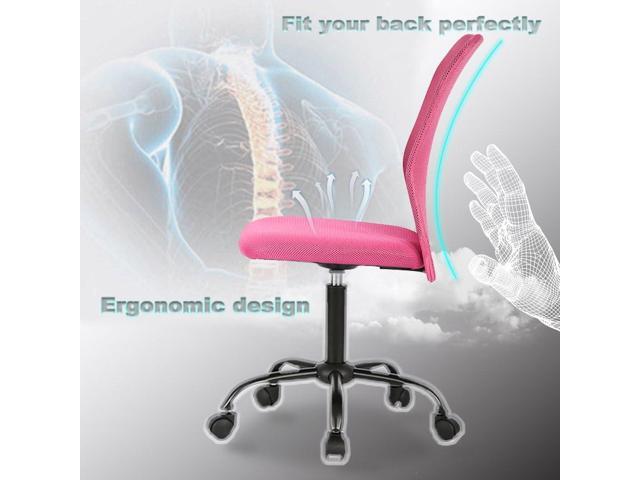 Simple Mesh Office Chair, Ergonomic Office Chair Armless Home Office Chair Adjustable Computer Chair Task Rolling Swivel Chair Black Desk Chair for...