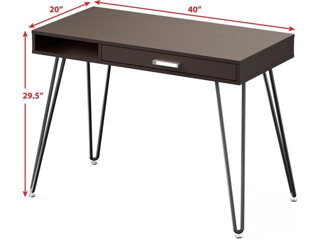 SHW Home Office Computer Hairpin Leg Desk with Drawer