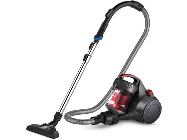 Eureka Bagless Canister Vacuum Cleaner, Lightweight Vac for Carpets and Hard Floors, Red, Whirlwind NEN110D