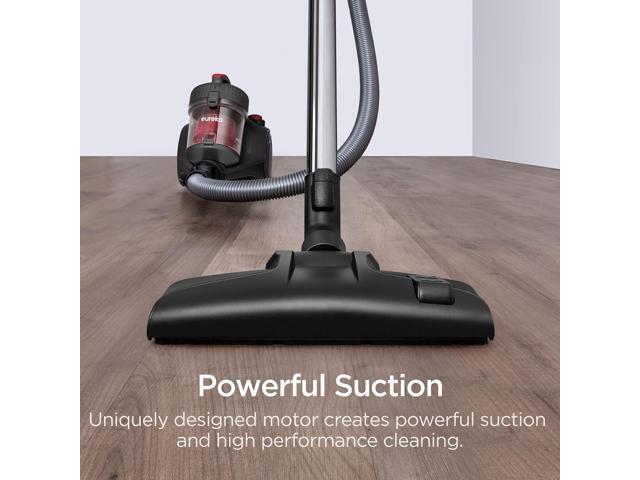 Eureka Bagless Canister Vacuum Cleaner, Lightweight Vac for Carpets and Hard Floors, Red, Whirlwind NEN110D