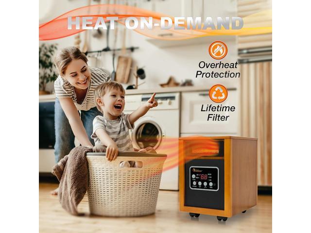 Dr Infrared Heater Portable Space Heater, Original, 1500-Watt, Cherry (Pack of 1)