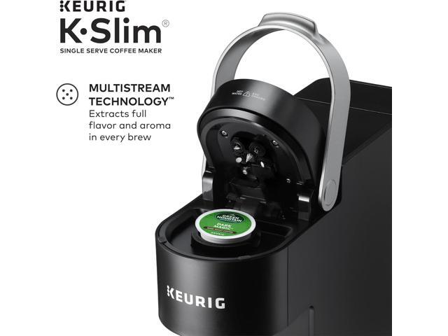 Keurig K-Slim Single Serve K-Cup Pod Coffee Maker, Multistream Technology, 3 Brew Sizes, Slim and Sleek Design, 46oz Removable Reservoir, Black