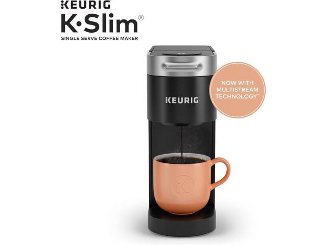Keurig K-Slim Single Serve K-Cup Pod Coffee Maker, Multistream Technology, 3 Brew Sizes, Slim and Sleek Design, 46oz Removable Reservoir, Black