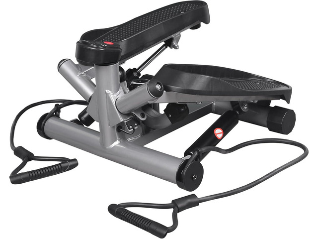 leikefitness Premium Portable Twist Stair Stepper Adjustable Resistance, Twisting Step Fitness Machine with Bands and LCD Monitor