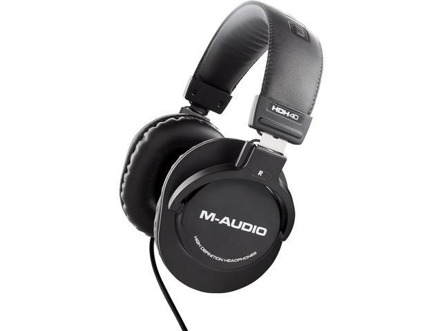 M-Audio HDH40 Over Ear Studio Headphones with Closed Back Design, Flexible Headband and 2.7m Cable for Studio Monitoring, Podcasting and Recording.