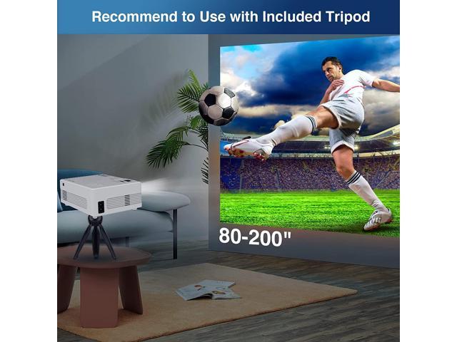 Native 1080P Mini Projector with 5G WiFi and Bluetooth (with Tripod), 4K Supported Outdoor Projector, Portable Movie Projector Compatible with TV...