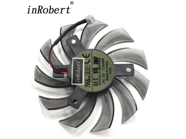 75mm Everflow T128010SM 2Pin 2 Wire DC 12V 0.20A Cooler Fan Replace Gigabyte Radeon R9 270X 280X Graphics Video Card Fans
