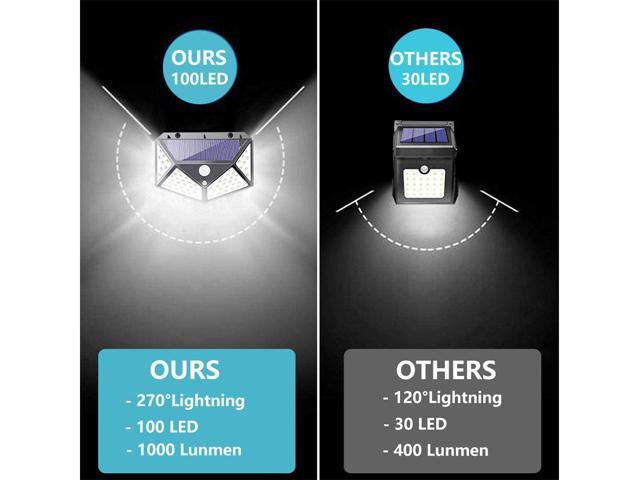 1 PCS Solar Security Light Motion Sensor, SUNZOS 100 LED Solar Lights Outdoor with 3 Intelligent Modes, 270°Wide Angle, IP65 Waterproof Solar Wall...