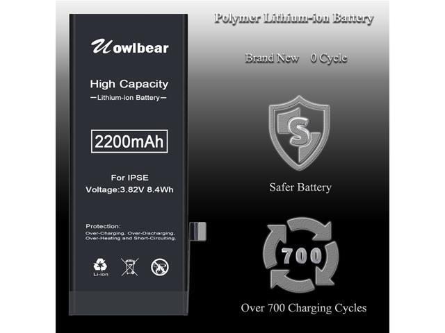 uowlbear 2200mAh Battery for iPhone SE A1662 A1723 A1724 with Complete Replacement Kits and 2 Set Adhesive Strips -0 Cycle High Capacity