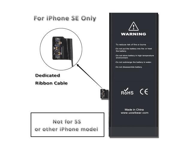 uowlbear 2200mAh Battery for iPhone SE A1662 A1723 A1724 with Complete Replacement Kits and 2 Set Adhesive Strips -0 Cycle High Capacity