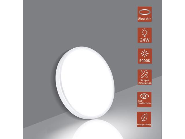Flush Mount LED Ceiling Light Fixture, 5000K Neutral White, 9 Inch 24W Ceiling Light,Ultra Slim Flush Mount Round Ceiling Lamp for Kitchen,...