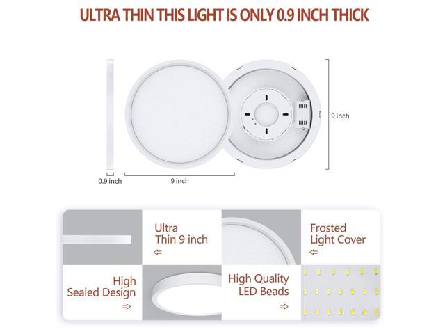 Flush Mount LED Ceiling Light Fixture, 5000K Neutral White, 9 Inch 24W Ceiling Light,Ultra Slim Flush Mount Round Ceiling Lamp for Kitchen,...