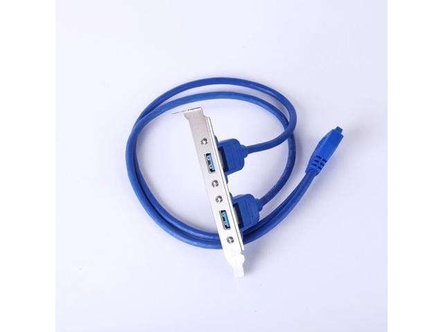 1Pc Full Size Bracket Motherboard 20pin To USB 3.0 Female Back Panel Header Connector Cable Adapter with PCI Slot Plate