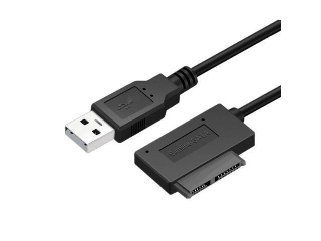 USB2.0 To Mini Sata II 7+6 13Pin Adapter Converter Cable for Laptop CD/DVD ROM Slimline Drive