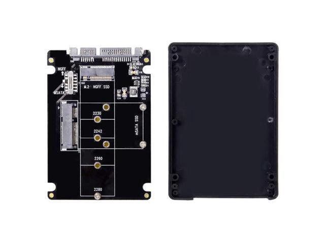 Combo M.2 NGFF B-Key & MSATA SSD to SATA 3.0 Adapter Converter Case Enclosure with Switch Support SATA Reversion 3.2