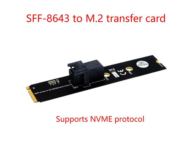 M.2 NVME to SFF-8643 Adapter Card SFF-8643 to M.2 M Key Riser Card NVME SSD Adapter Support for SSD