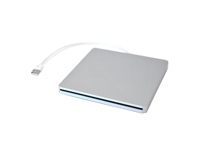External USB DVD Case for MacBook Pro SATA Hard Disk Drive DVD Super Multi slot has aluminum look Silver