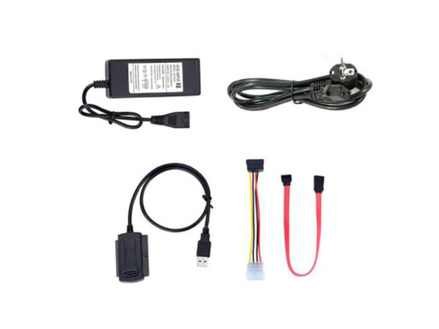 SATA PATA IDE Drive to USB 2.0 Converter Cable for Hard Drive Disk HDD 2.5 Inch 3.5 Inch with AC Power Adapter,EU Plug