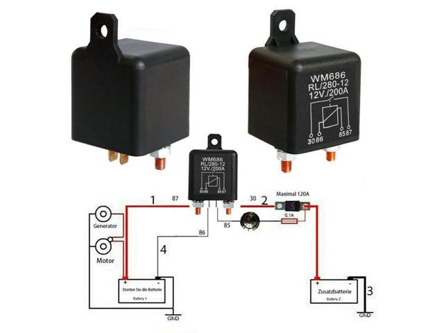 OIAGLH WM686 Car Start Relay 12V 4-Pin Heavy Duty Automotive Car Auto Relay ON/OFF Switch Relays RL/180 200A Starter Appliance Part photo