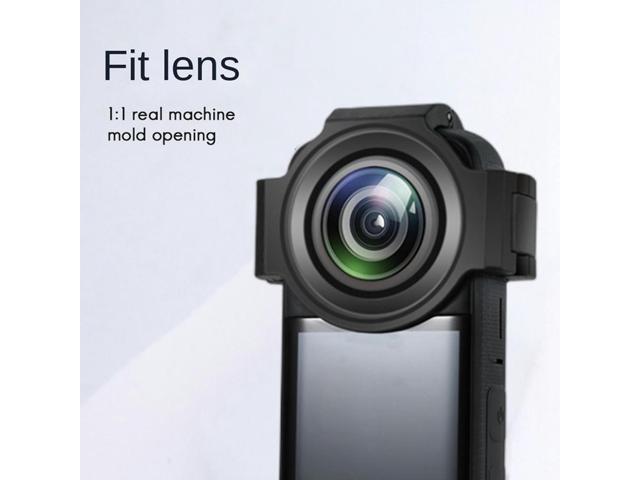 OIAGLH 1 PCS For Insta360 X3 Upgrade Optical Glass Lens Guard Protective Cover Replacement Black For Insta360 X3 Panoramic